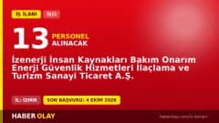 İzenerji 13 özel güvenlik görevlisi geçici işçi alımı ilanı İzmir 2026