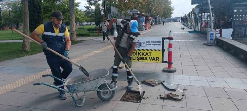 Kocaeli'de her Gün binlerce kişinin kullandığı İzmit Hürriyet Caddesi ve Sekapark'taki yürüyüş yolları, yayaların düşme