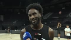Beşiktaş Erkek Basketbol Takımı oyuncusu Jaylen Nowell maç öncesi açıklama yapıyor