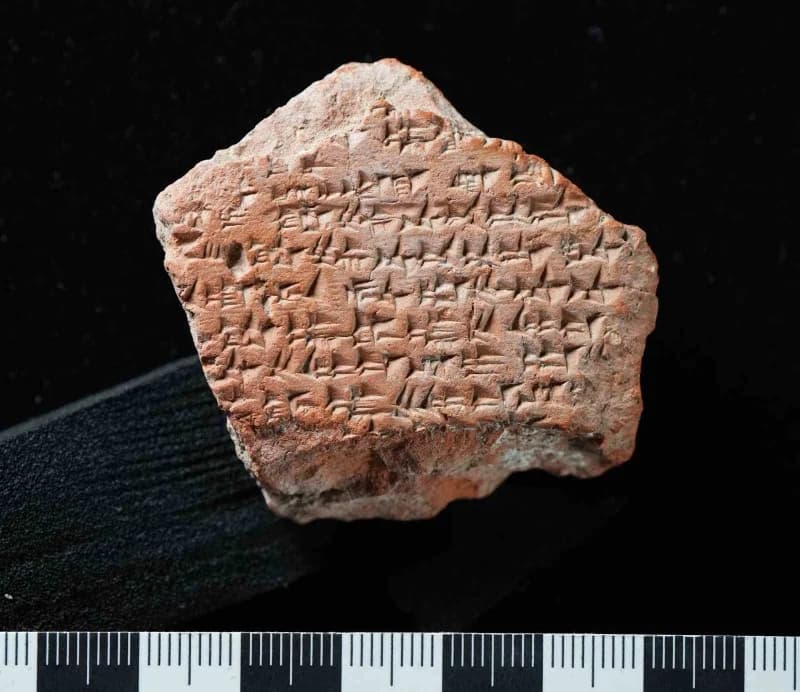Çorum Boğazkale’de Hattuşa Örenyeri’nde bulunan Kadeş Barış Antlaşması’na ait çivi yazılı tablet parçası