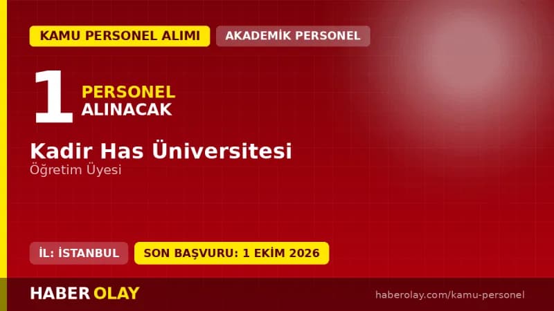 Kadir Has Üniversitesi öğretim üyesi alımı için başvuru detayları ve şartlar