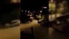 Karabük'te polis ekipleri tarafından durdurulan motosiklet ve polis araçları