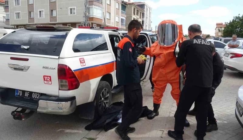 Karaman'da haber alınamayan karı koca, evlerinde ölü bulundu. Çiftin kimyasal madde nedeniyle hayatını kaybetmiş olabile