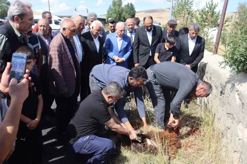 Erzurum’un Karayazı ilçesinde Büyükşehir Belediyesi tarafından yapımı tamamlanan köy yolları asfaltlama ve içme suyu pro