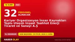 Kariyer Organizasyon İnsan Kaynakları Erzurum 32 işçi alımı ilanı başvuru detayları