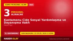 Kastamonu Cide SYDV 3 geçici işçi alımı ilanı resmi duyuru metni