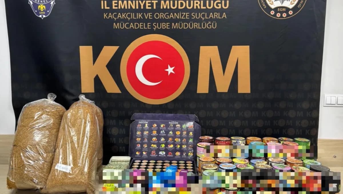 Kastamonu’da polis ekiplerinin kaçakçılık operasyonunda ele geçirilen malzemeler