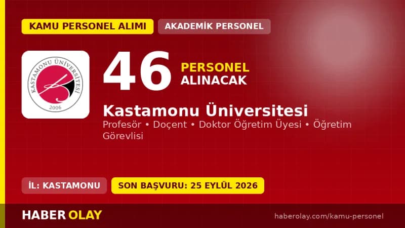 Kastamonu Üniversitesi 46 akademik personel alımı başvuru detayları
