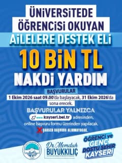 Kayseri Büyükşehir Belediyesi binası önünde destek programı duyurusu
