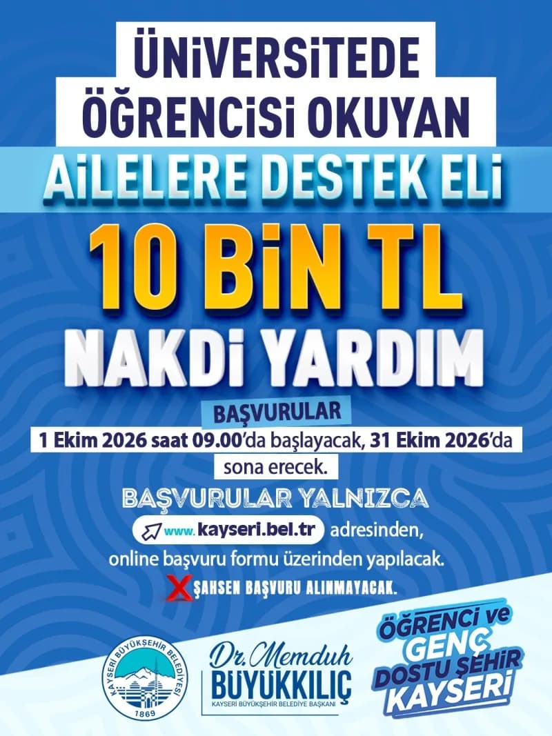 Kayseri Büyükşehir Belediyesi binası önünde destek programı duyurusu