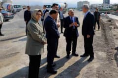 Kayseri protokolü Kartal Katlı Kavşağı şantiye alanı ve Paleontoloji Fosil Müzesi inşaatında inceleme yapıyor
