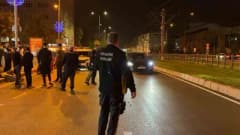 Kayseri Kocasinan ilçesinde motosiklet kazası sonrası olay yeri ve sağlık ekipleri