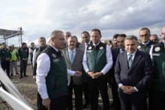 Gümüşhane Kelkit Çamur Barajı inşaatından su tutma işlemi görüntüsü