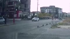 Keşan’da otomobil ile motosikletin çarpışması sonucu meydana gelen trafik kazası sonrası olay yeri