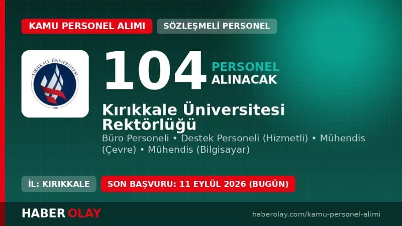 Kırıkkale Üniversitesi Rektörlüğü 104 sözleşmeli personel alımı başvuru ekranı