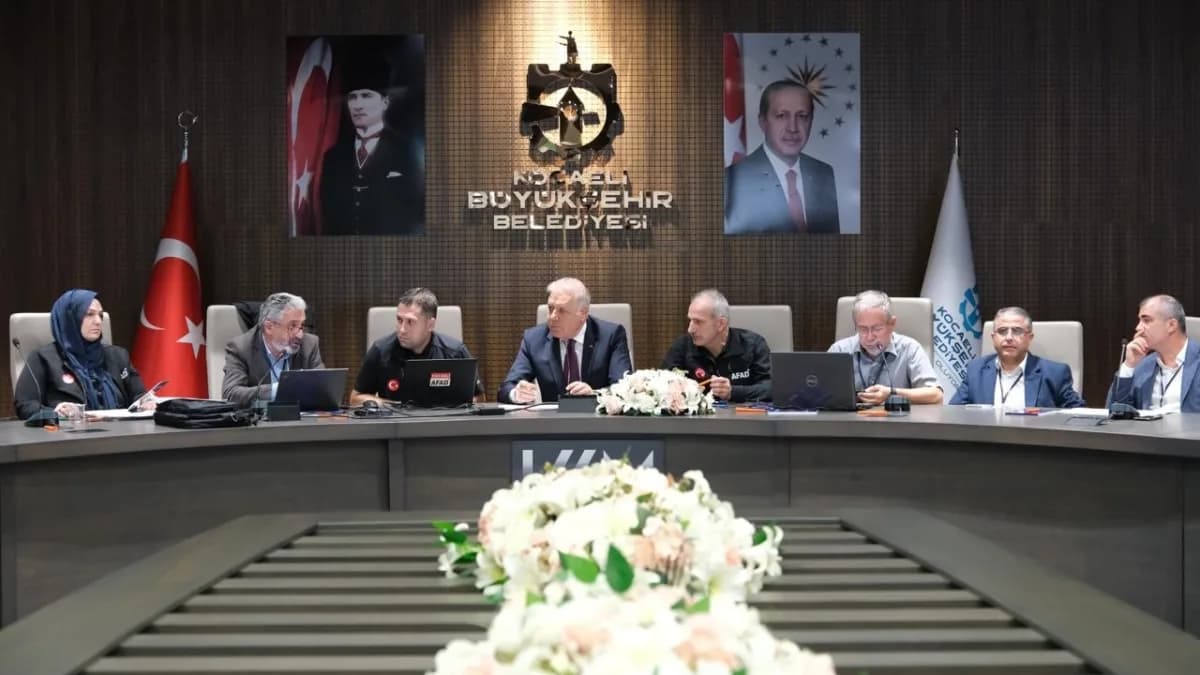 Kocaeli Kongre Merkezi’nde düzenlenen afet risk azaltma planı çalıştayından bir görüntü