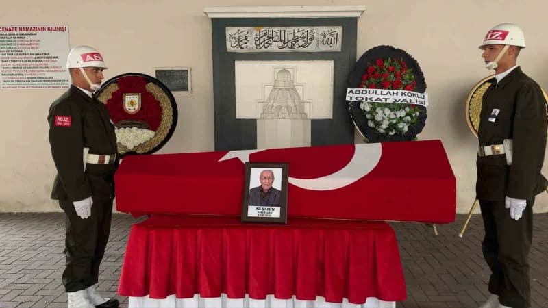 Tokat Zile'de Kore Gazisi Ali Şahin için düzenlenen cenaze töreninden görüntü