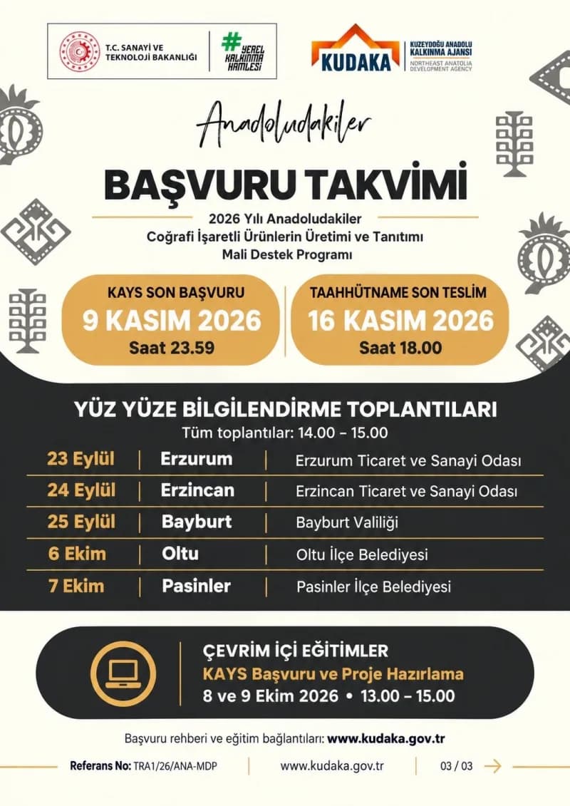 Kuzeydoğu Anadolu Kalkınma Ajansı (KUDAKA), Erzurum, Erzincan ve Bayburt illerindeki Coğrafi İşaretli Ürünlerin katma de