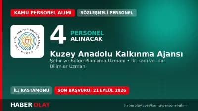 Kuzey Anadolu Kalkınma Ajansı 4 uzman personel alımı başvuru detayları ve şartları