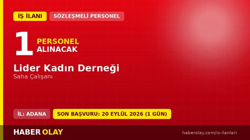 Lider Kadın Derneği Saha Çalışanı alımı başvuru şartları ve detayları