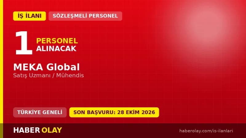 MEKA Global şirketi Afrika pazarları için Satış Uzmanı / Mühendis personel alımı ilanı