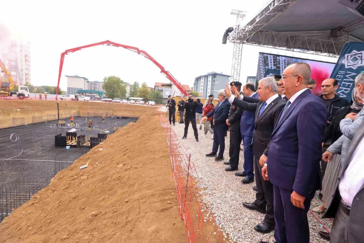 Konya Meram İlçe Emniyet Müdürlüğü yeni hizmet binasının temel atma töreninden görüntü