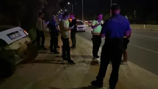 Mersin Erdemli'de kontrolden çıkan otomobil tabiat parkında asılı kaldı, kazada 2 kişi yaralandı