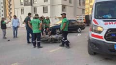 Mersin Erdemli'de otomobil ile motosikletin çarpıştığı trafik kazası sonrası olay yeri