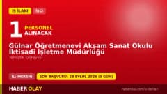 Mersin Gülnar Öğretmenevi Akşam Sanat Okulu İktisadi İşletme Müdürlüğü temizlik görevlisi iş ilanı