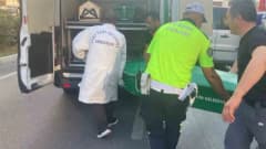 Mersin Erdemli'de tırla çarpışan motosikletin kazası sonrası olay yeri görüntüsü