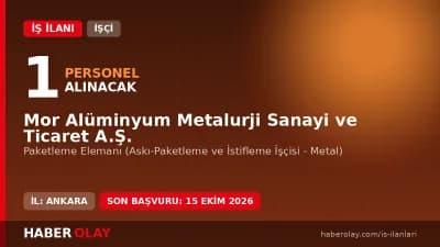 Mor Alüminyum Metalurji fabrikasında paketleme elemanı iş ilanı