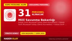 Millî Savunma Bakanlığı MSB 31 hukuk sınıfı subay alımı başvuru ekranı ve şartları