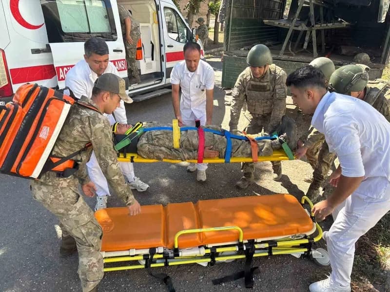 Milli Savunma Bakanlığı tarafından düzenlenen deprem tatbikatından bir görüntü