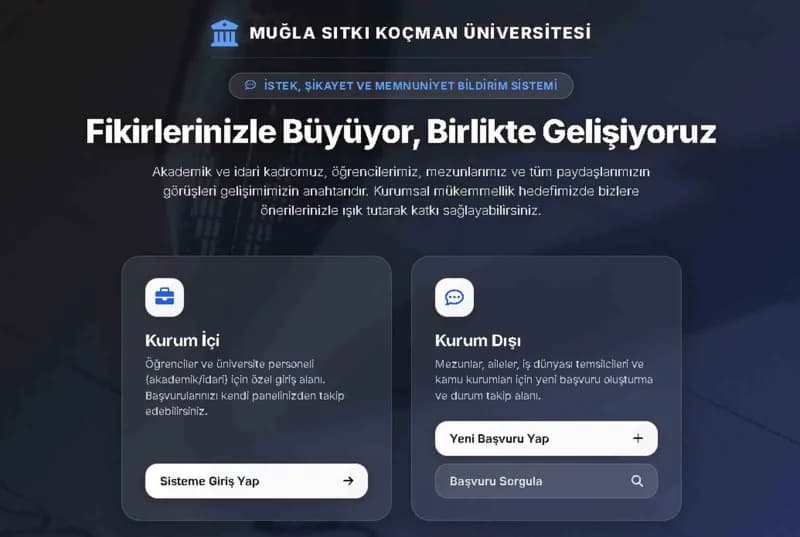 Muğla Sıtkı Koçman Üniversitesi kampüsünde istek şikayet bildirim sistemi tanıtımı