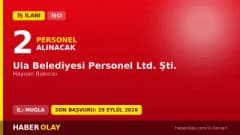 Muğla Ula Belediyesi Personel Ltd Şti 2 Hayvan Bakıcısı işçi alımı ilanı