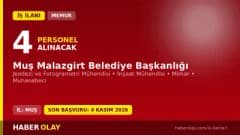Muş Malazgirt Belediyesi 4 memur alımı ilanı için başvuru detayları ve şartlar