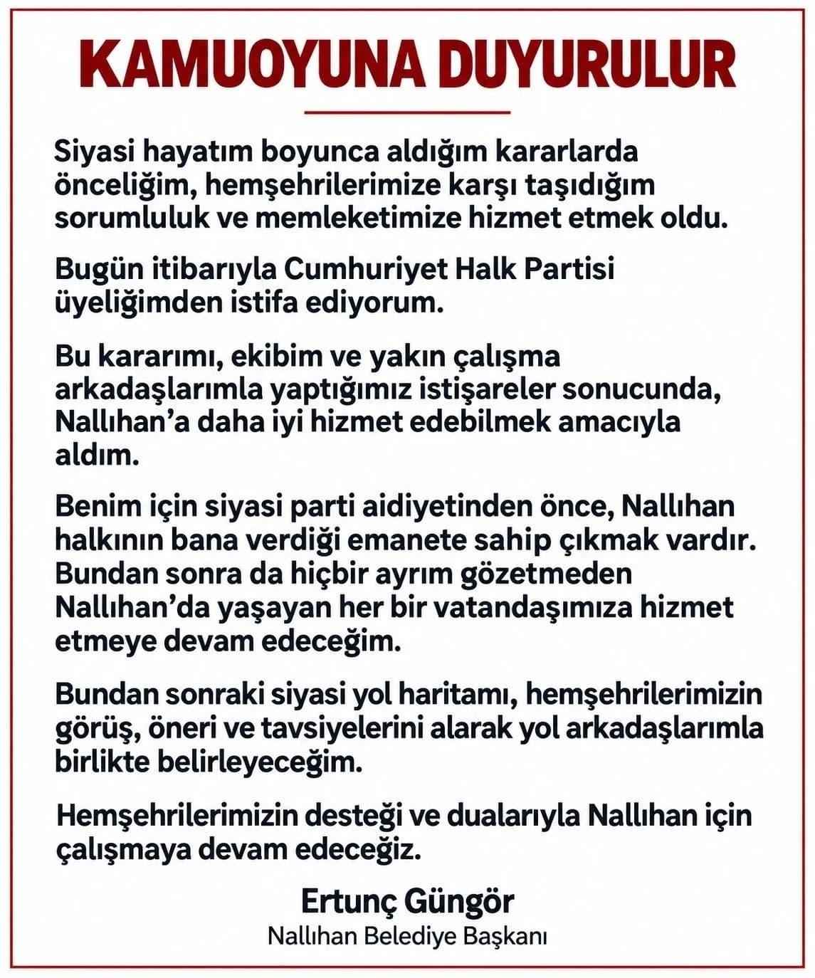 Nallıhan Belediye Başkanı Ertunç Güngör basın açıklaması yaparken