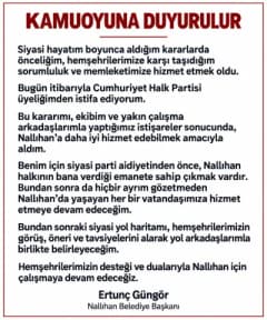 Nallıhan Belediye Başkanı Ertunç Güngör basın açıklaması yaparken