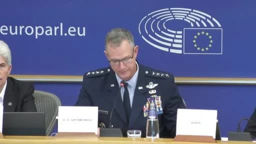 NATO Avrupa Müttefik Kuvvetler Yüksek Komutanı Orgeneral Alexus G. Grynkewich Avrupa Parlamentosu toplantısında konuşuyo