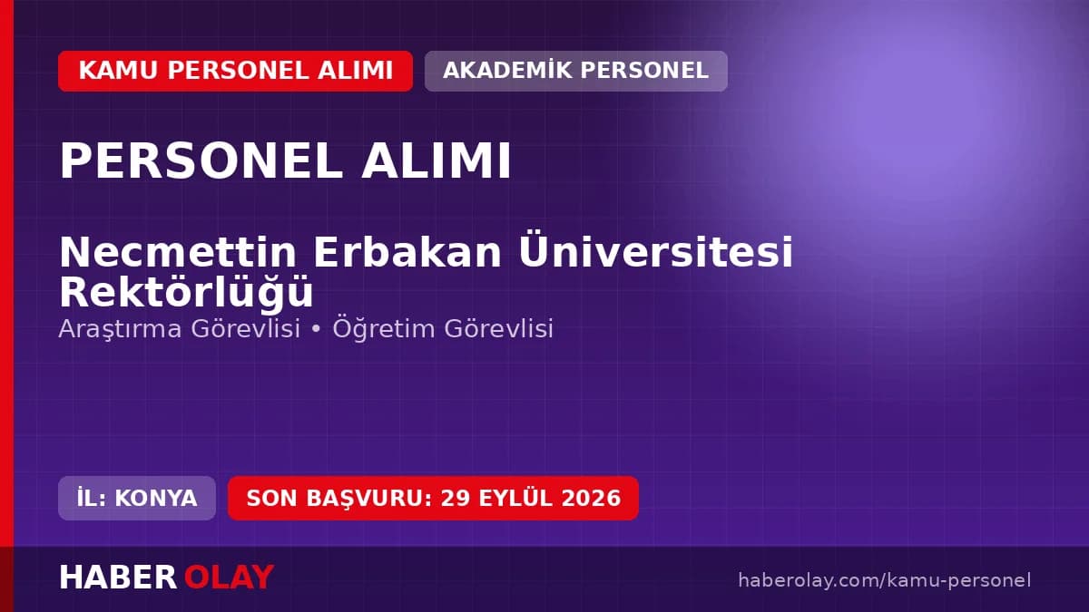 Necmettin Erbakan Üniversitesi öğretim elemanı alımı başvuru duyurusu