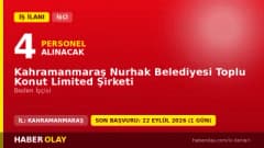 Kahramanmaraş Nurhak Belediyesi Toplu Konut Limited Şirketi 4 beden işçisi alımı ilanı