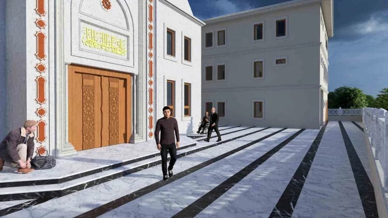 Kağıthane'de riskli yapı tespiti nedeniyle yeniden yapılmasına karar verilen Nurtepe Merkez Camii'nin temel atma töreni