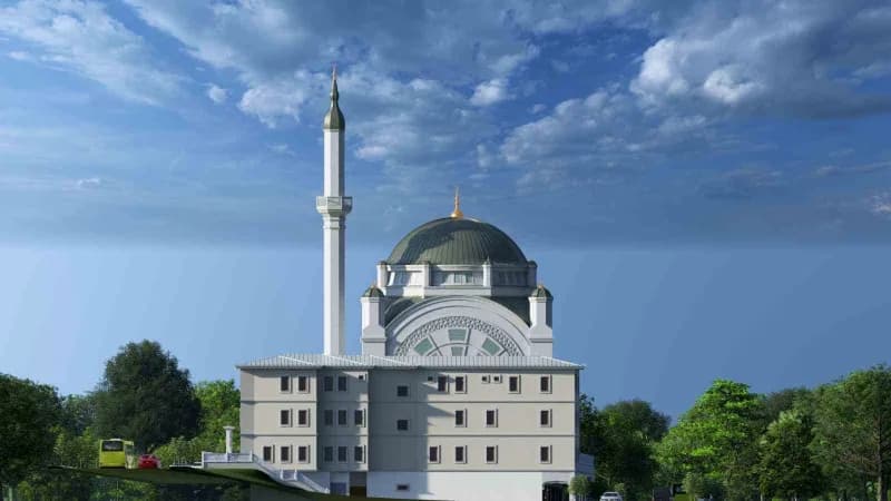 Kağıthane'de riskli yapı tespiti nedeniyle yeniden yapılmasına karar verilen Nurtepe Merkez Camii'nin temel atma töreni