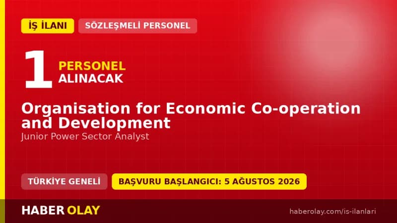 OECD Junior Power Sector Analyst pozisyonu için personel alımı duyurusu