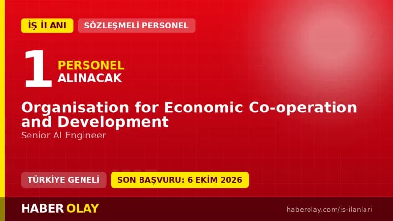 OECD Paris ofisinde Senior AI Engineer pozisyonu için personel alımı ilanı