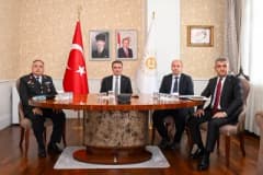 Erzurum Valisi Aydın Baruş, İçişleri Bakanı Mustafa Çiftçi ve Millî Eğitim Bakanı Yusuf Tekin okul güvenliği toplantısın