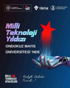 Ondokuz Mayıs Üniversitesi Milli Teknoloji Atölyesi'nde öğrenciler teknoloji projeleri üzerinde çalışıyor