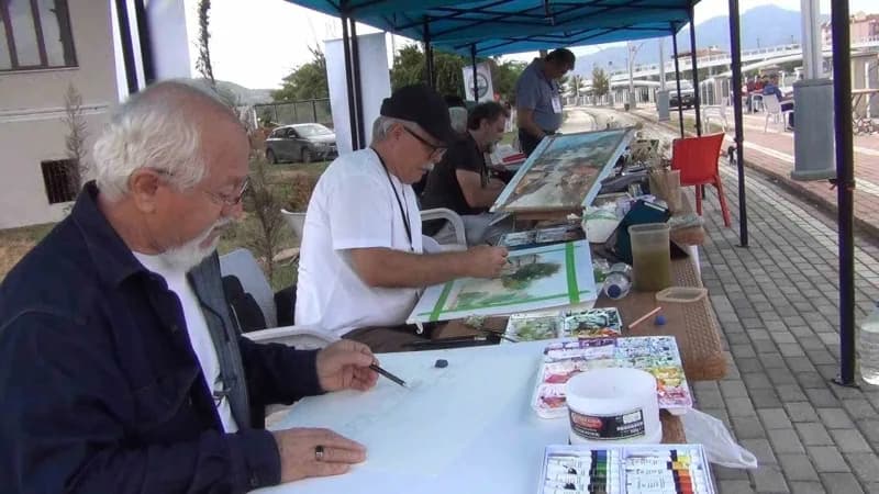 Farklı yerlerden gelen ressamlar Osmancık'ı resmetti