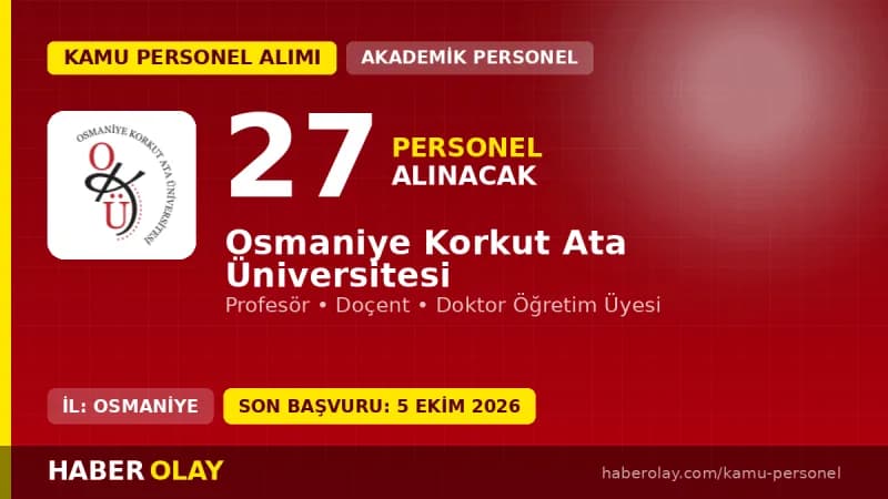 Osmaniye Korkut Ata Üniversitesi öğretim üyesi alımı ilanı için başvuru ekranı