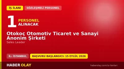 Otokoç Zincirlikuyu Fiat bayisinde Sales Leader pozisyonu için personel alımı ilanı